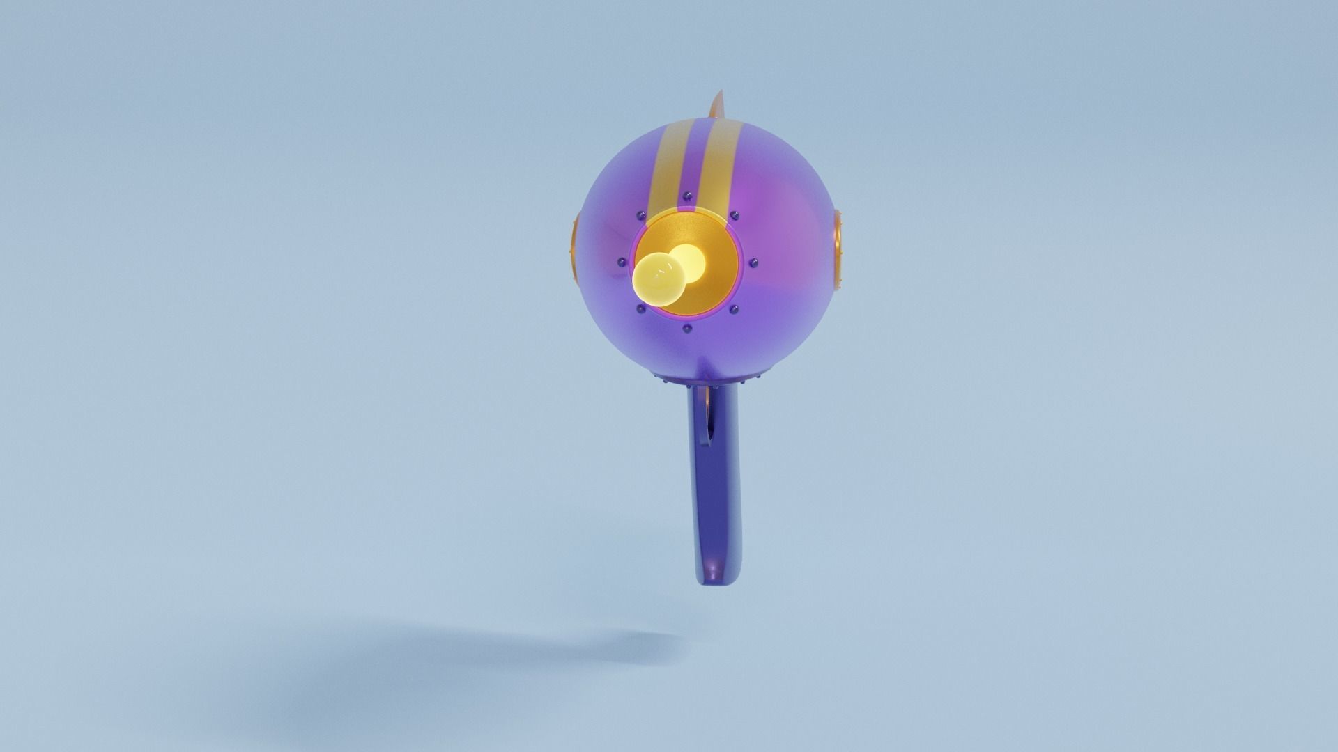 Space Gun Low-poly 3D model_9