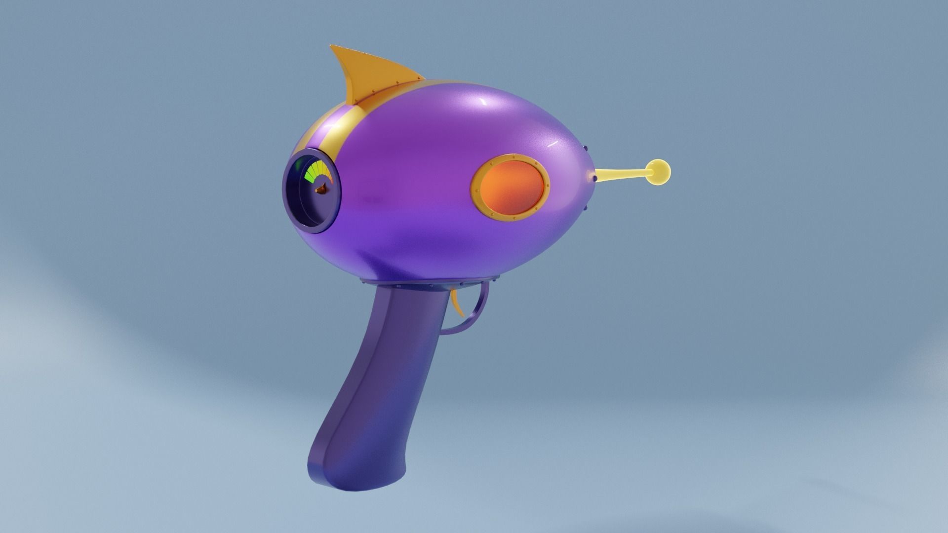 Space Gun Low-poly 3D model_5