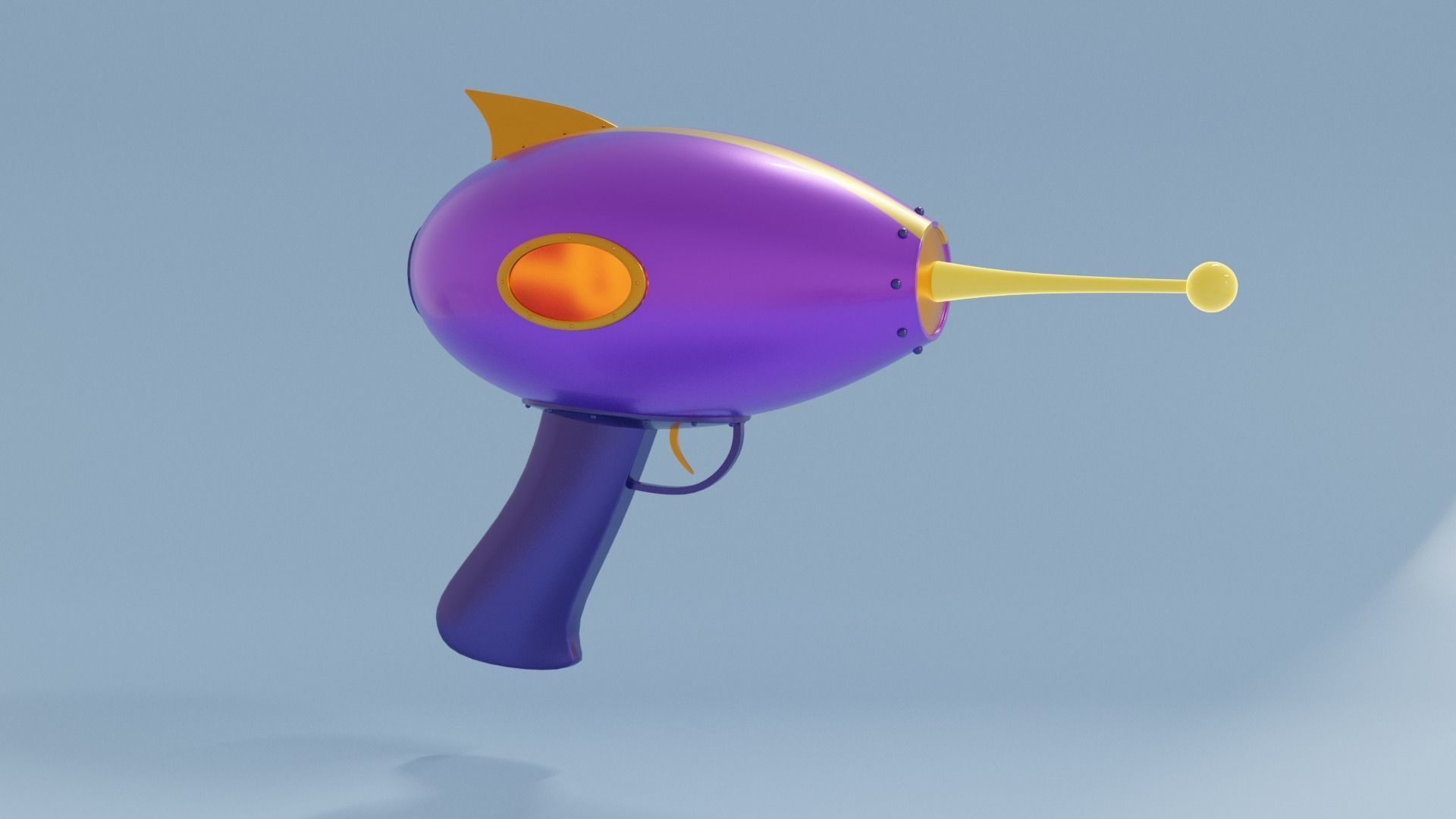 Space Gun Low-poly 3D model_7
