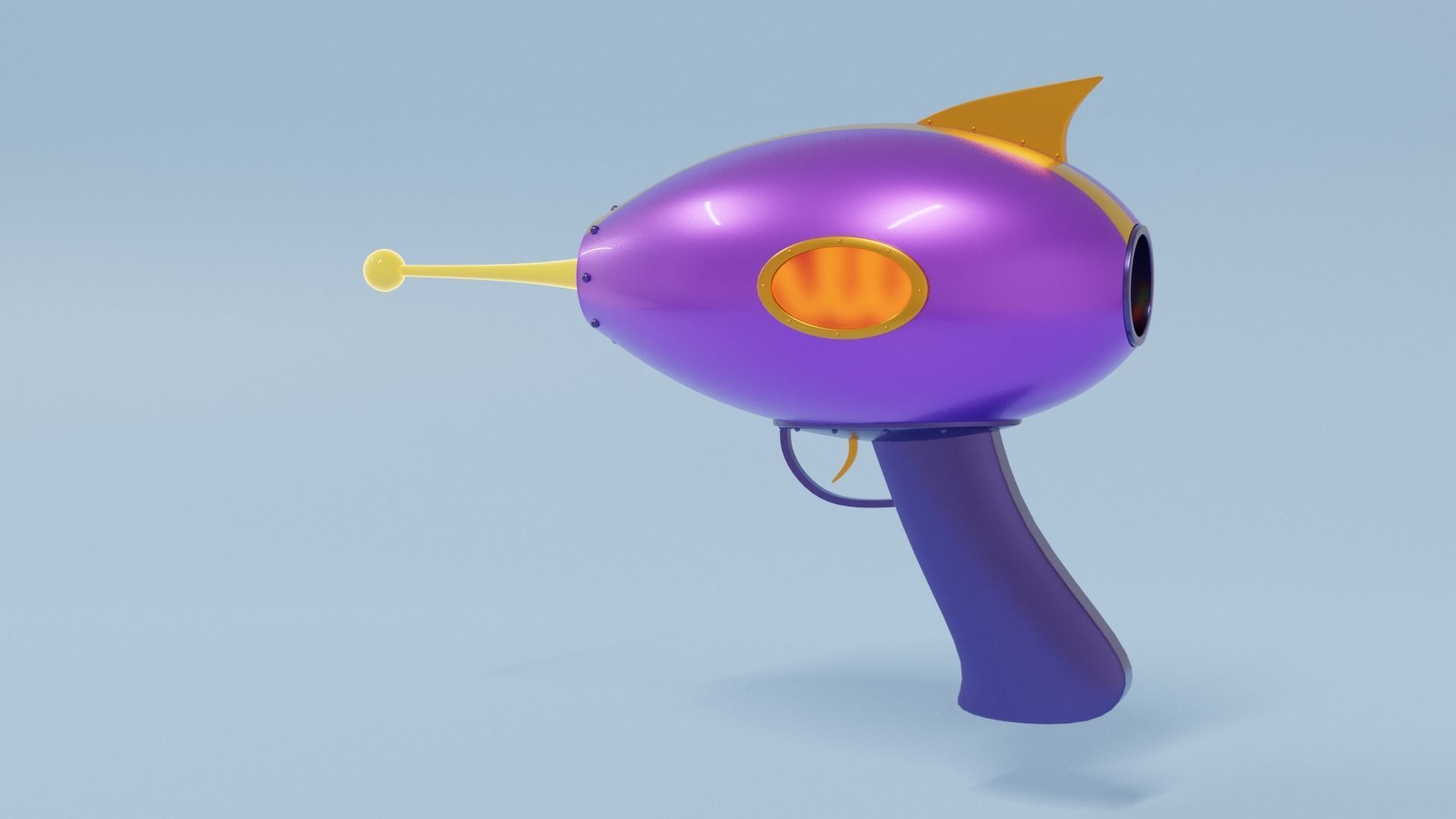 Space Gun Low-poly 3D model_2