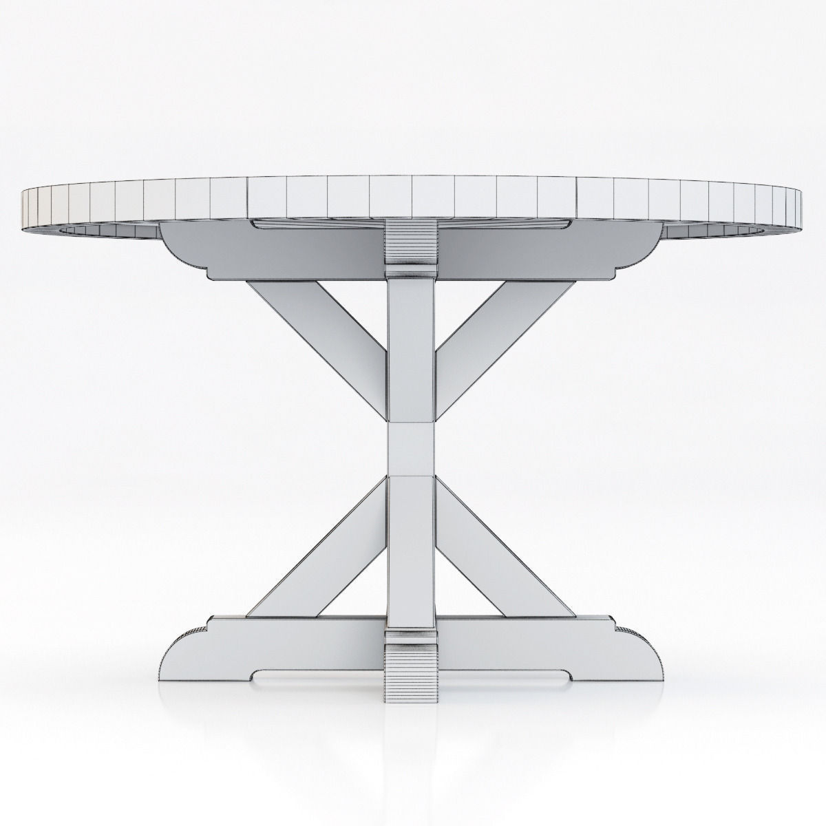 Restoration Hardware Salvaged Wood X Base Dining Table 3D model_6