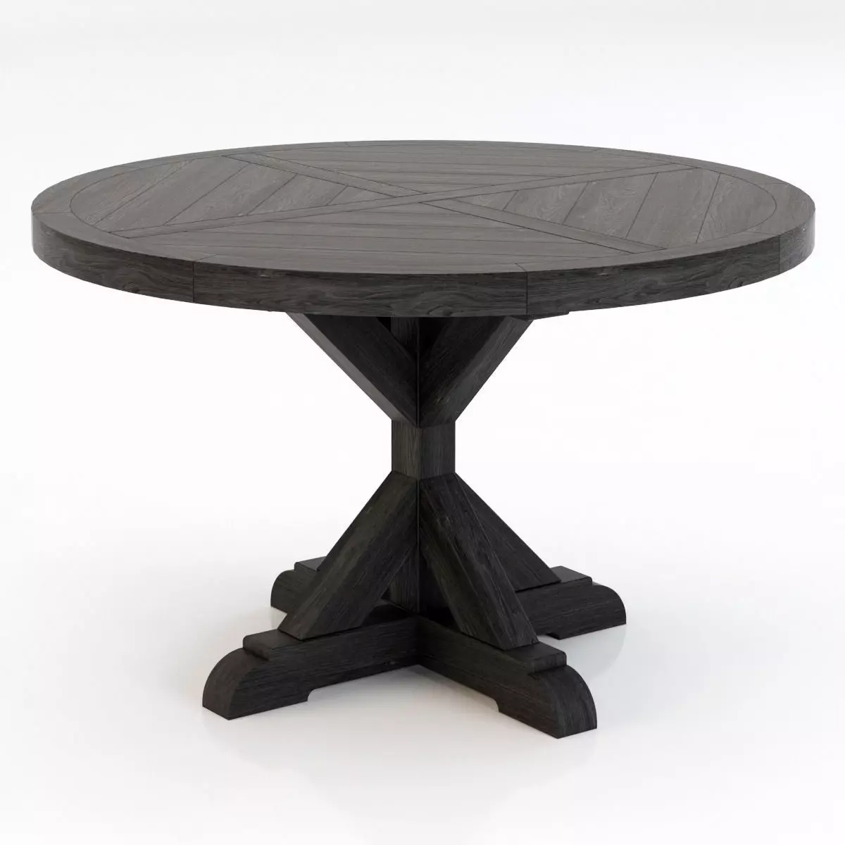 Restoration Hardware Salvaged Wood X Base Dining Table 3D model_0