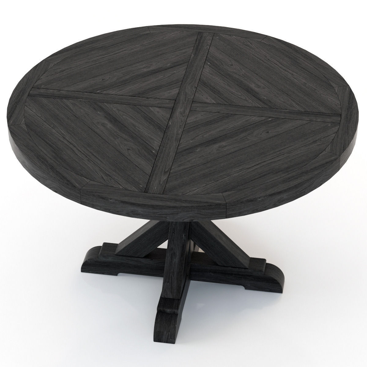 Restoration Hardware Salvaged Wood X Base Dining Table 3D model_1