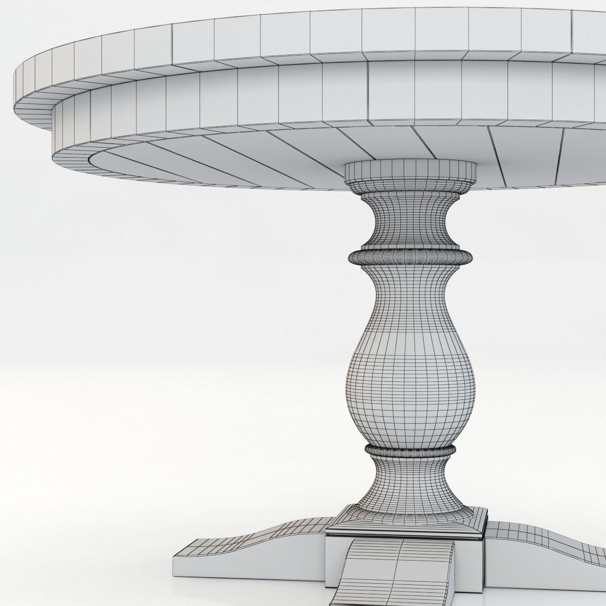 Restoration Hardware Monastery Round Dining Table 3D model_7
