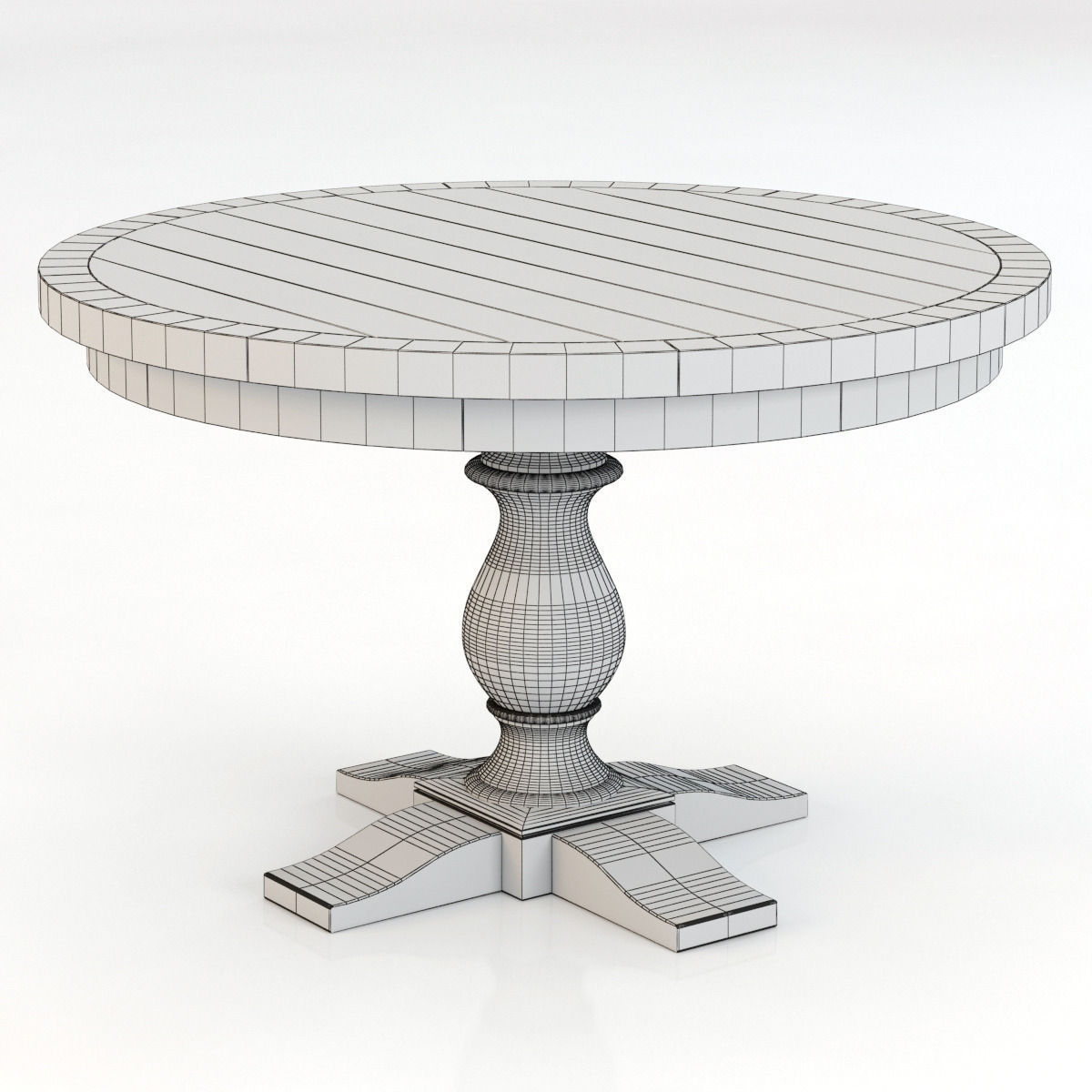 Restoration Hardware Monastery Round Dining Table 3D model_5