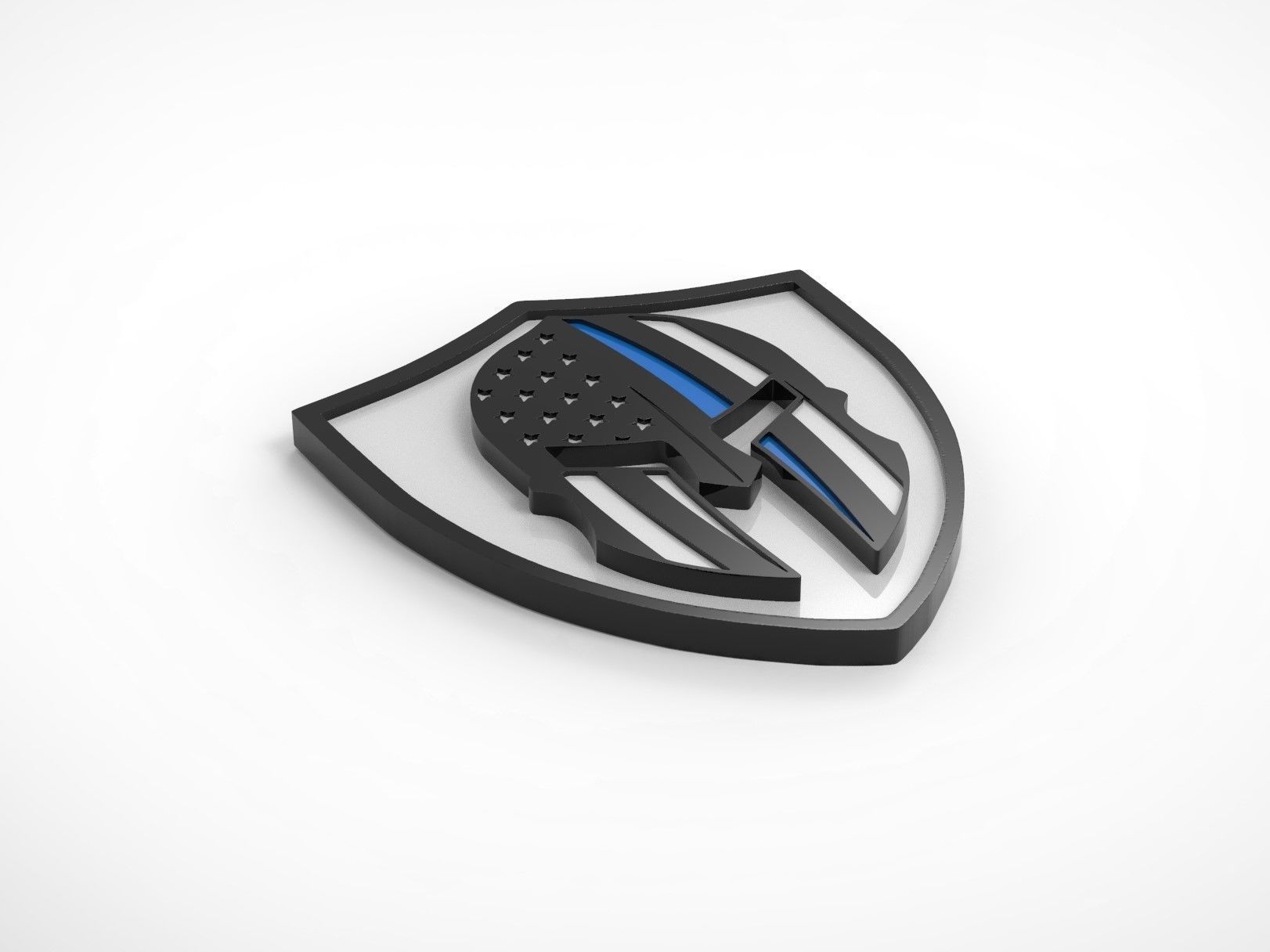 Thin Blue Line Logo Symbol Emblem Free 3D print model_3