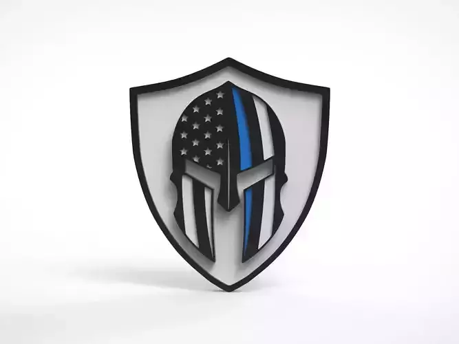Thin Blue Line Logo Symbol Emblem Free 3D print model