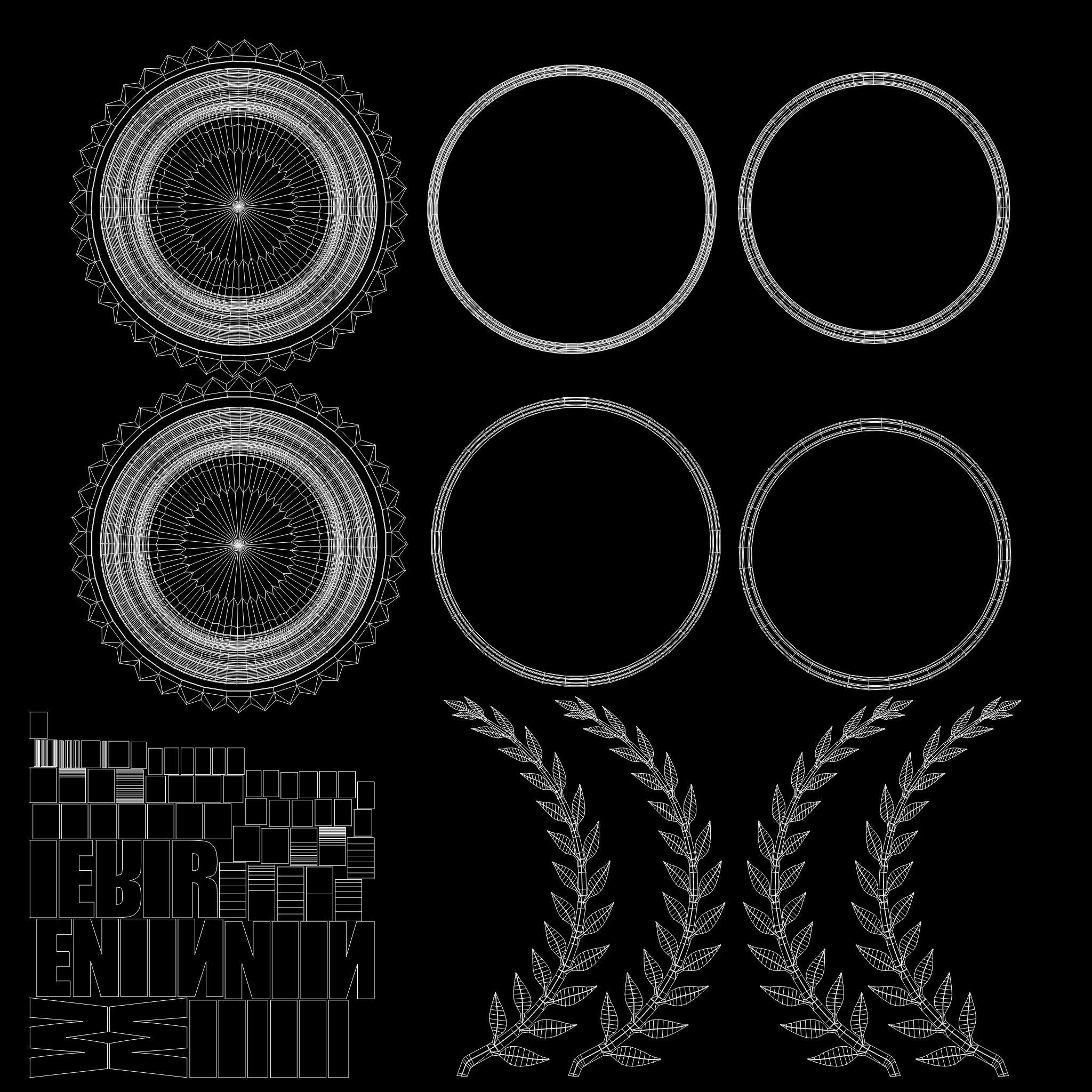 Laurel Wreath Gold Medal 3D model_9