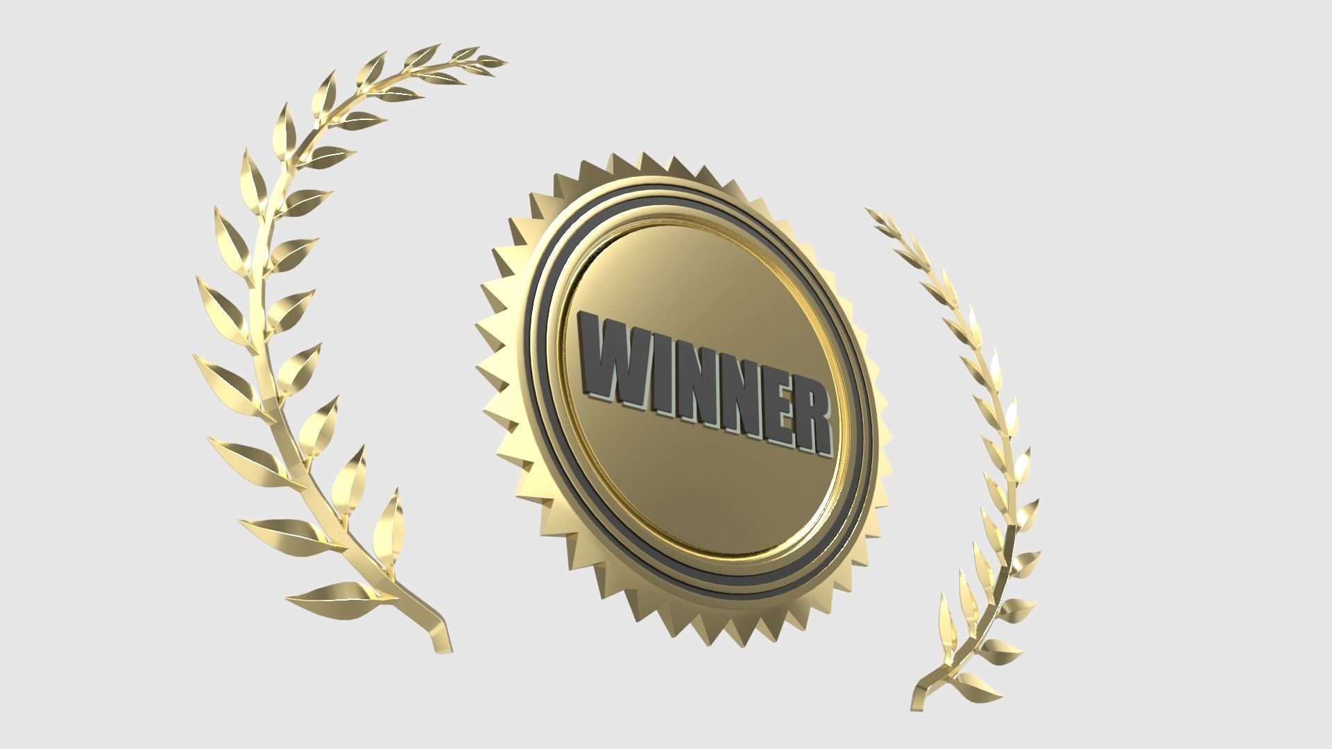 Laurel Wreath Gold Medal 3D model_7
