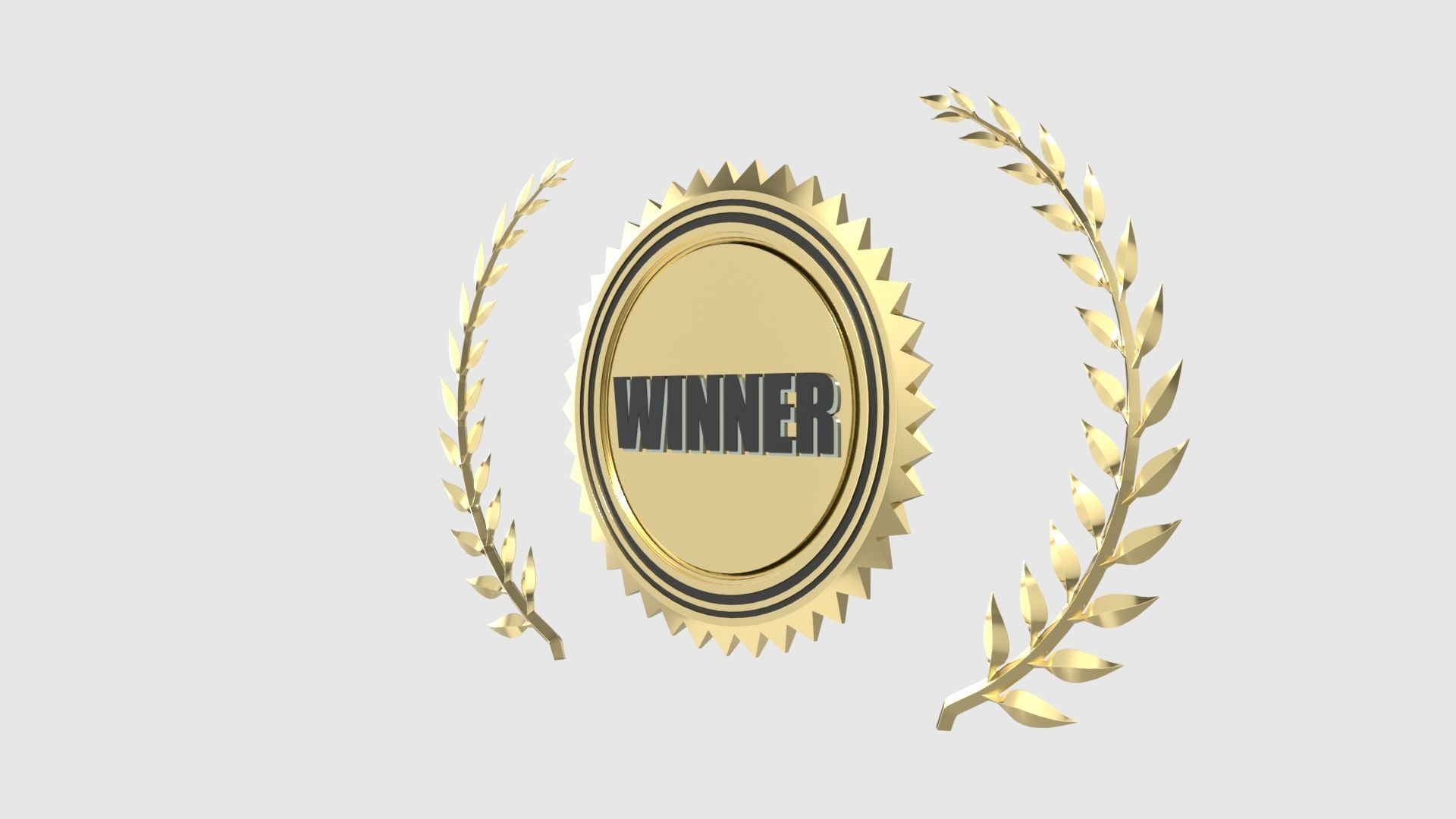 Laurel Wreath Gold Medal 3D model_4