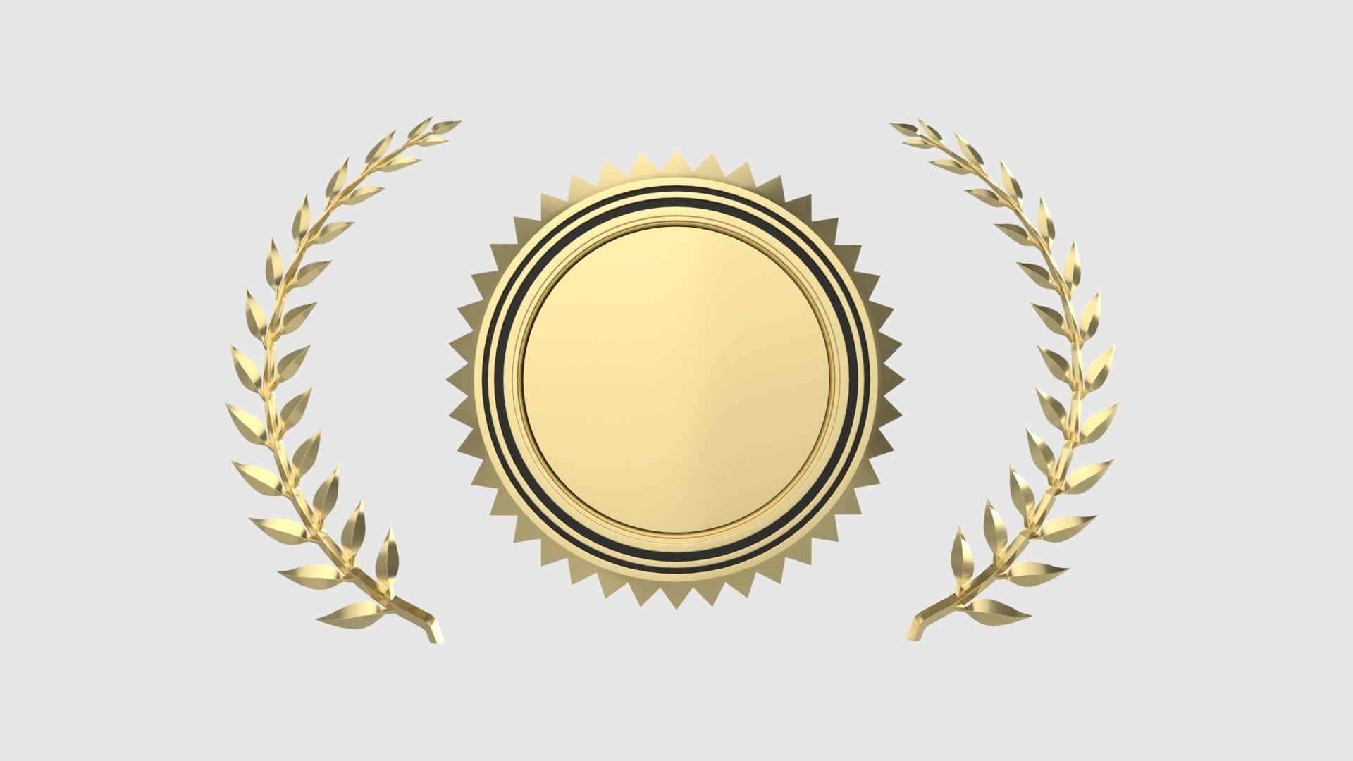Laurel Wreath Gold Medal 3D model_5