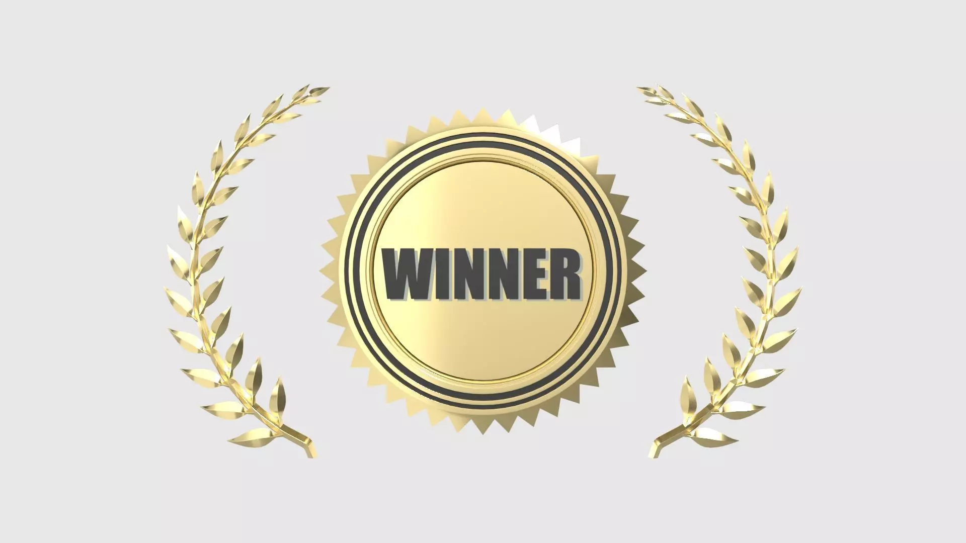 Laurel Wreath Gold Medal 3D model_0