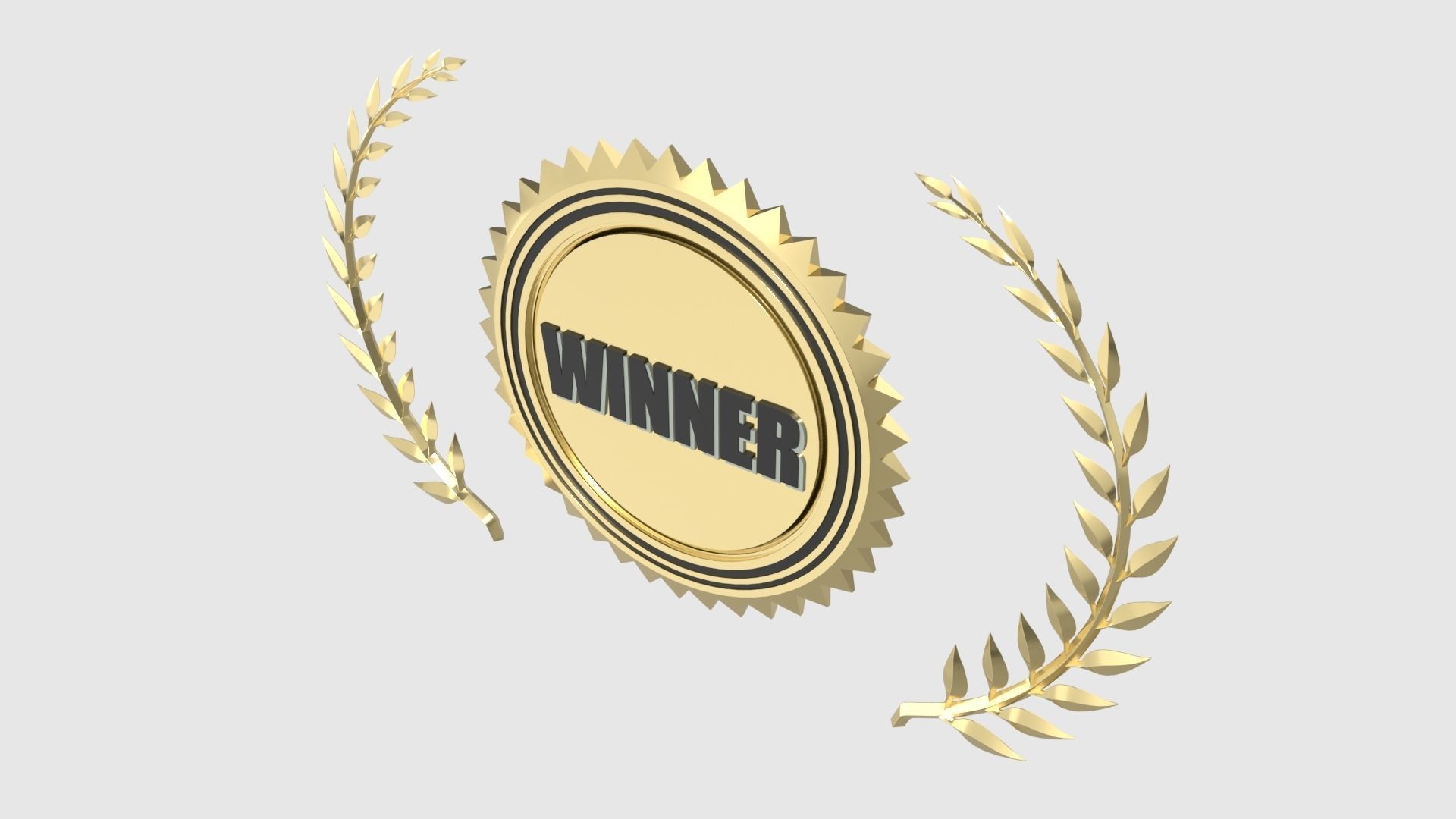 Laurel Wreath Gold Medal 3D model_6