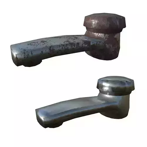 Tap Water PBR Rusty and SteelScrath Subd Ready and Low Poly Low-poly 3D model