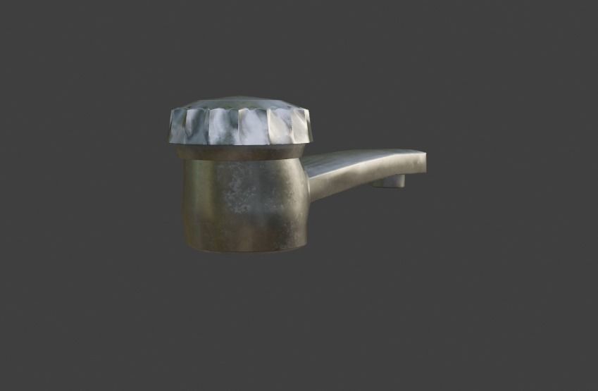 Tap Water PBR Rusty and SteelScrath Subd Ready and Low Poly Low-poly 3D model_8