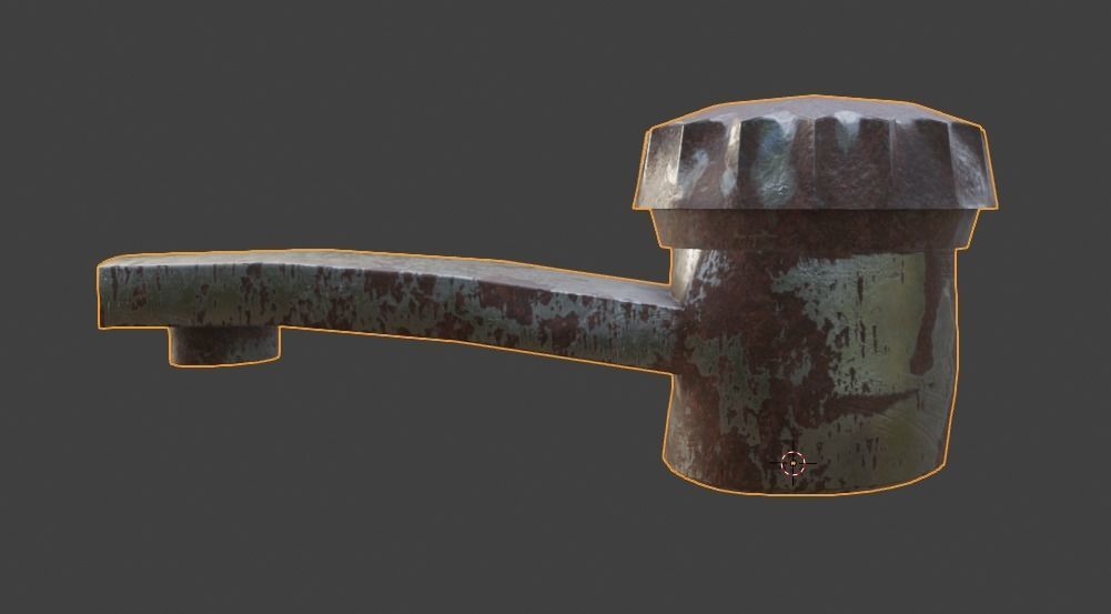 Tap Water PBR Rusty and SteelScrath Subd Ready and Low Poly Low-poly 3D model_10