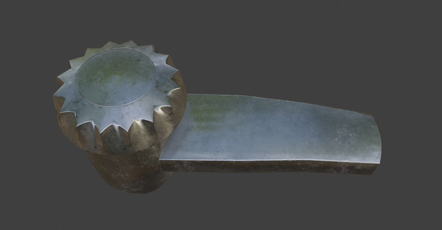 Tap Water PBR Rusty and SteelScrath Subd Ready and Low Poly Low-poly 3D model_5