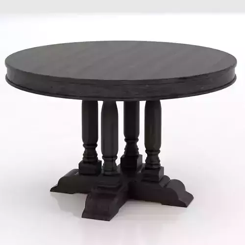 Restoration Hardware Willems Round Dining Table Aged Elm 3D model