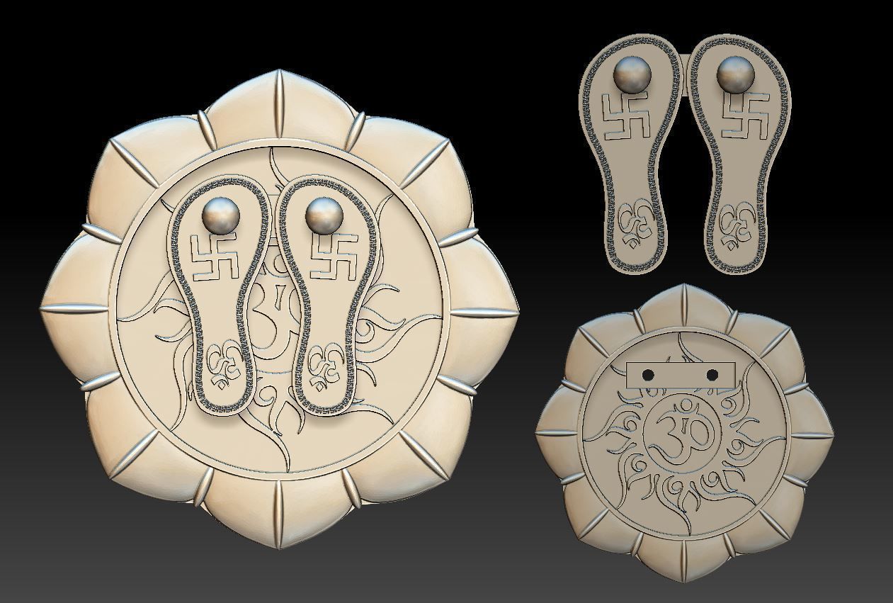 Lotus feet Om Sai Ram - 2020 3D print model_1