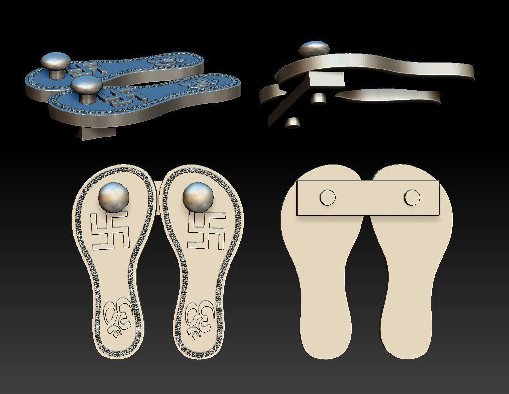 Lotus feet Om Sai Ram - 2020 3D print model_4