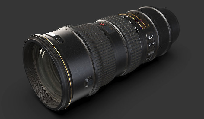Camera lens - Nikon 70-200mm 3D model