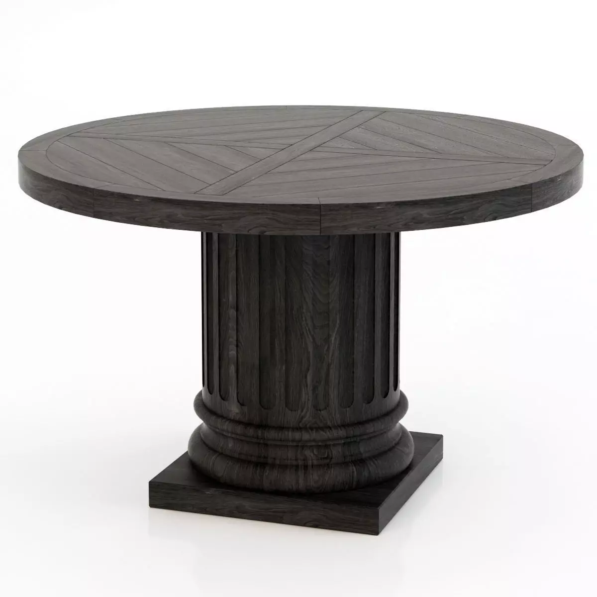 Restoration Hardware Architectural Column Salvaged Wood Table 3D model_0