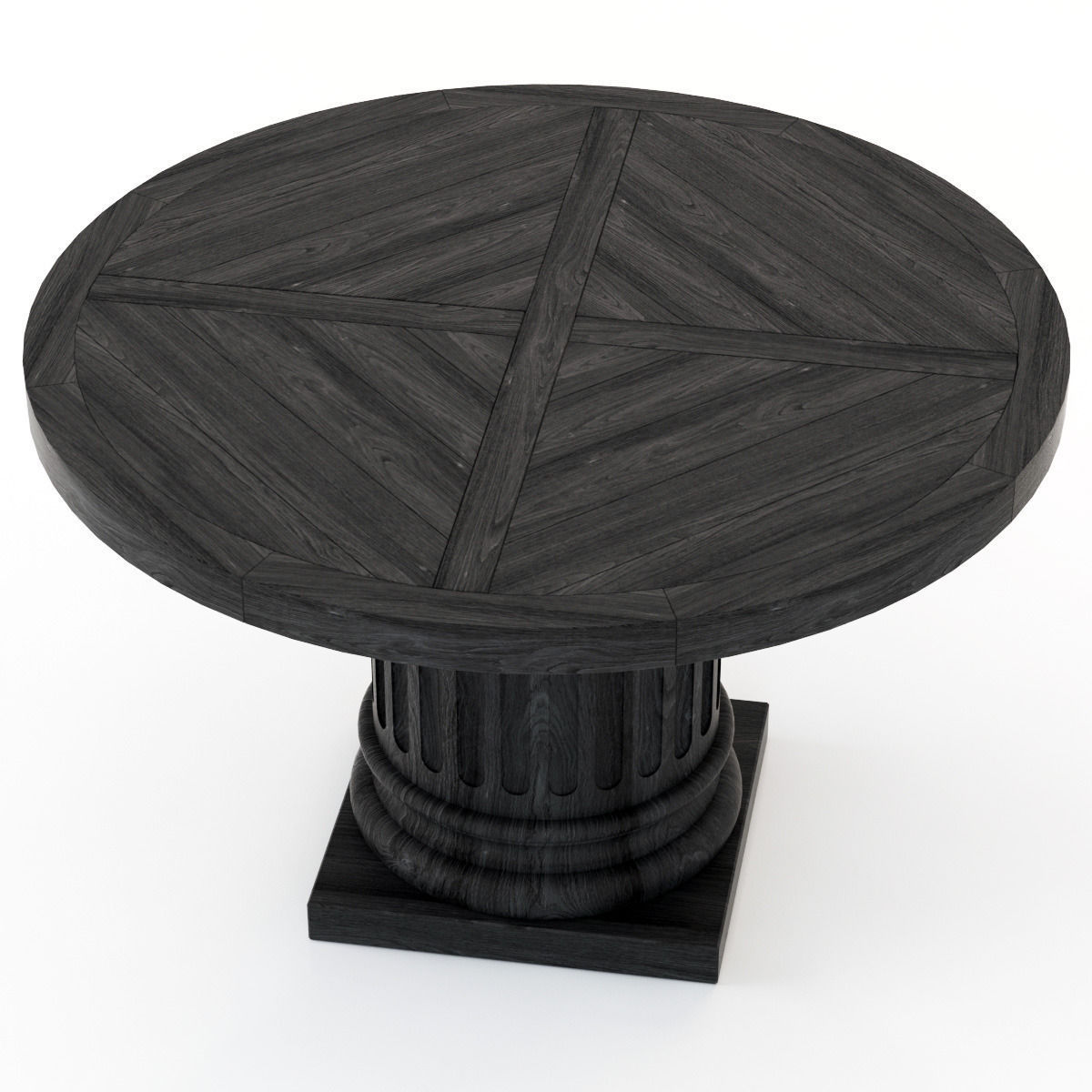Restoration Hardware Architectural Column Salvaged Wood Table 3D model_1
