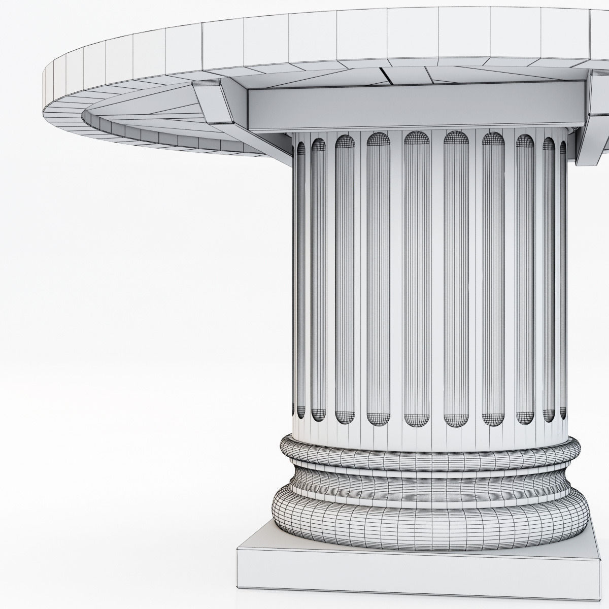 Restoration Hardware Architectural Column Salvaged Wood Table 3D model_5