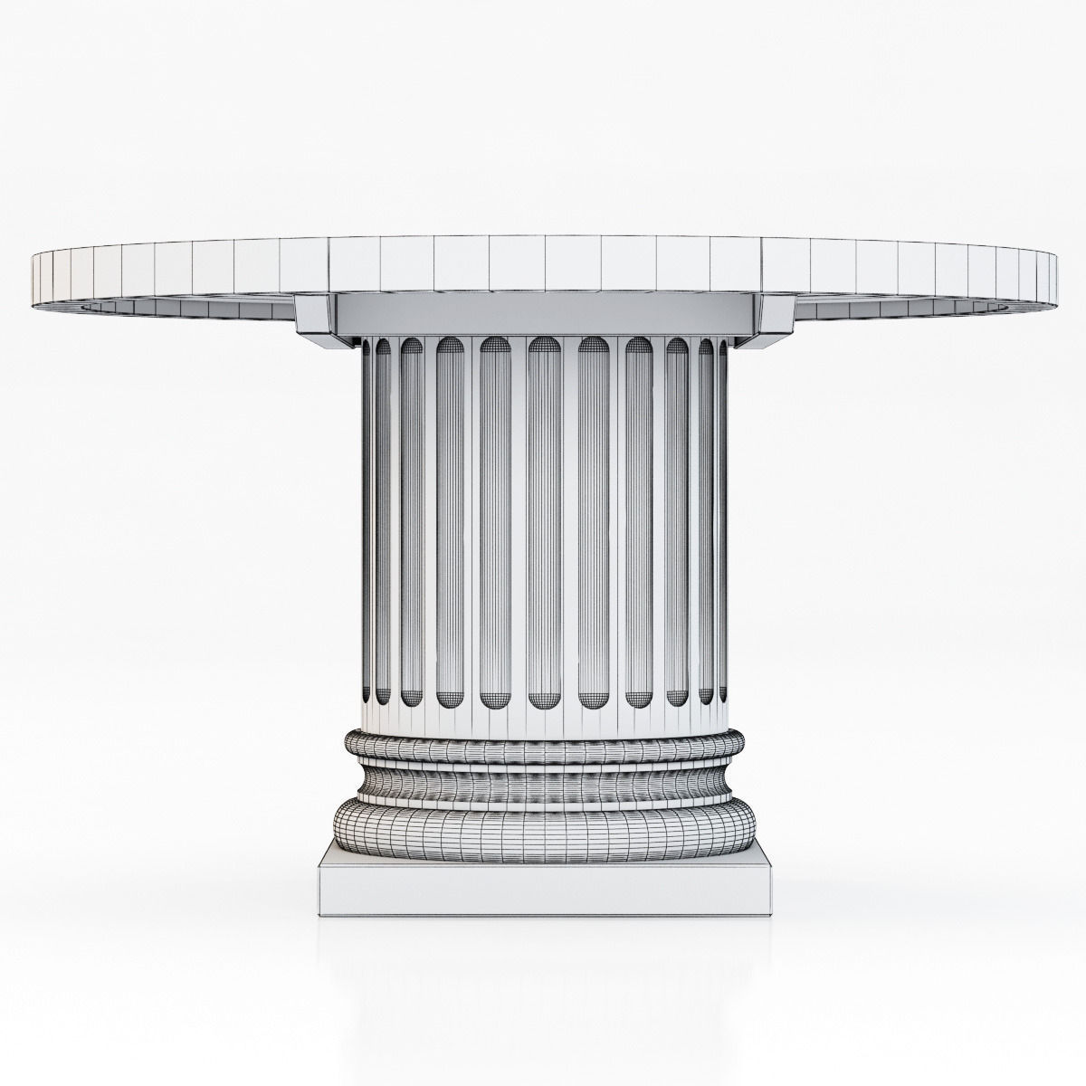 Restoration Hardware Architectural Column Salvaged Wood Table 3D model_4