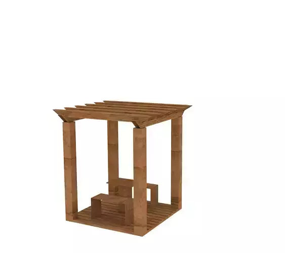 pavilion wooden garden bench