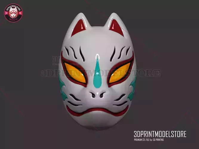 Japanese Fox Mask Demon Kitsune Cosplay STL File