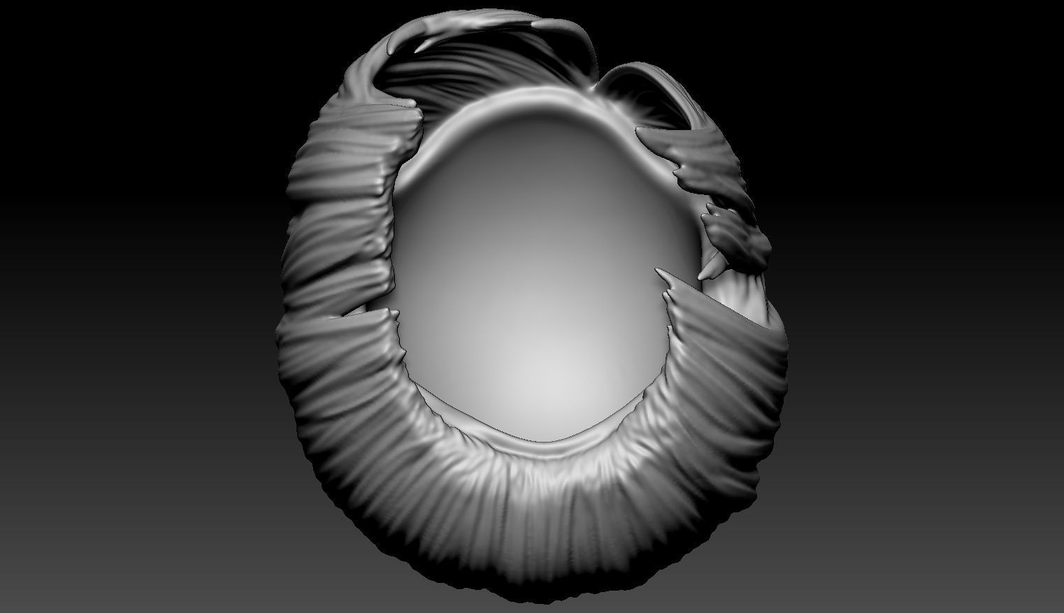 Female Hair Model A01 3D model_7