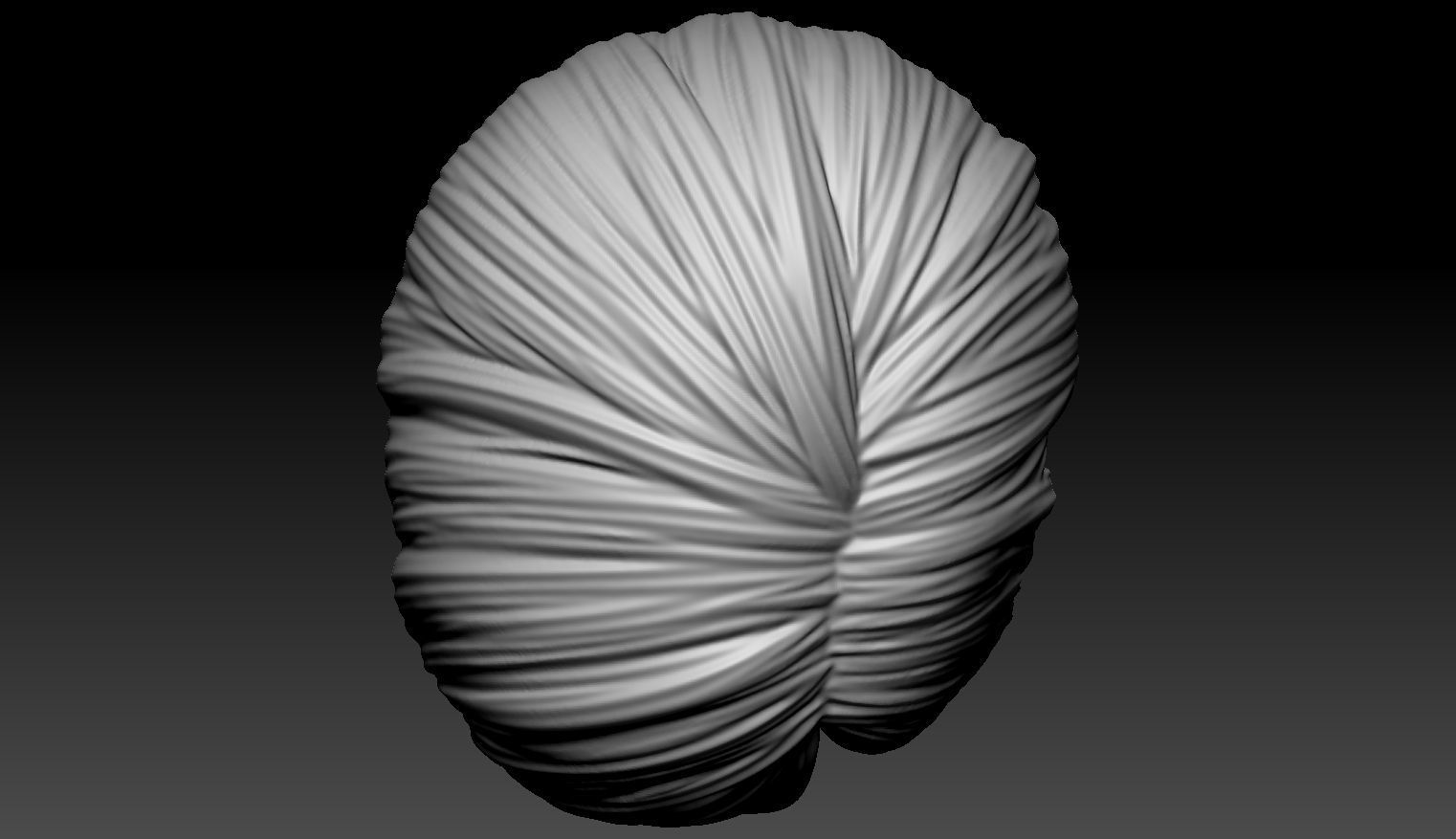 Female Hair Model A01 3D model_6