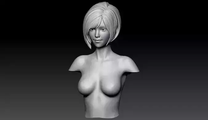 Female Hair Model A01 3D model Female Hair Model A01 3D model