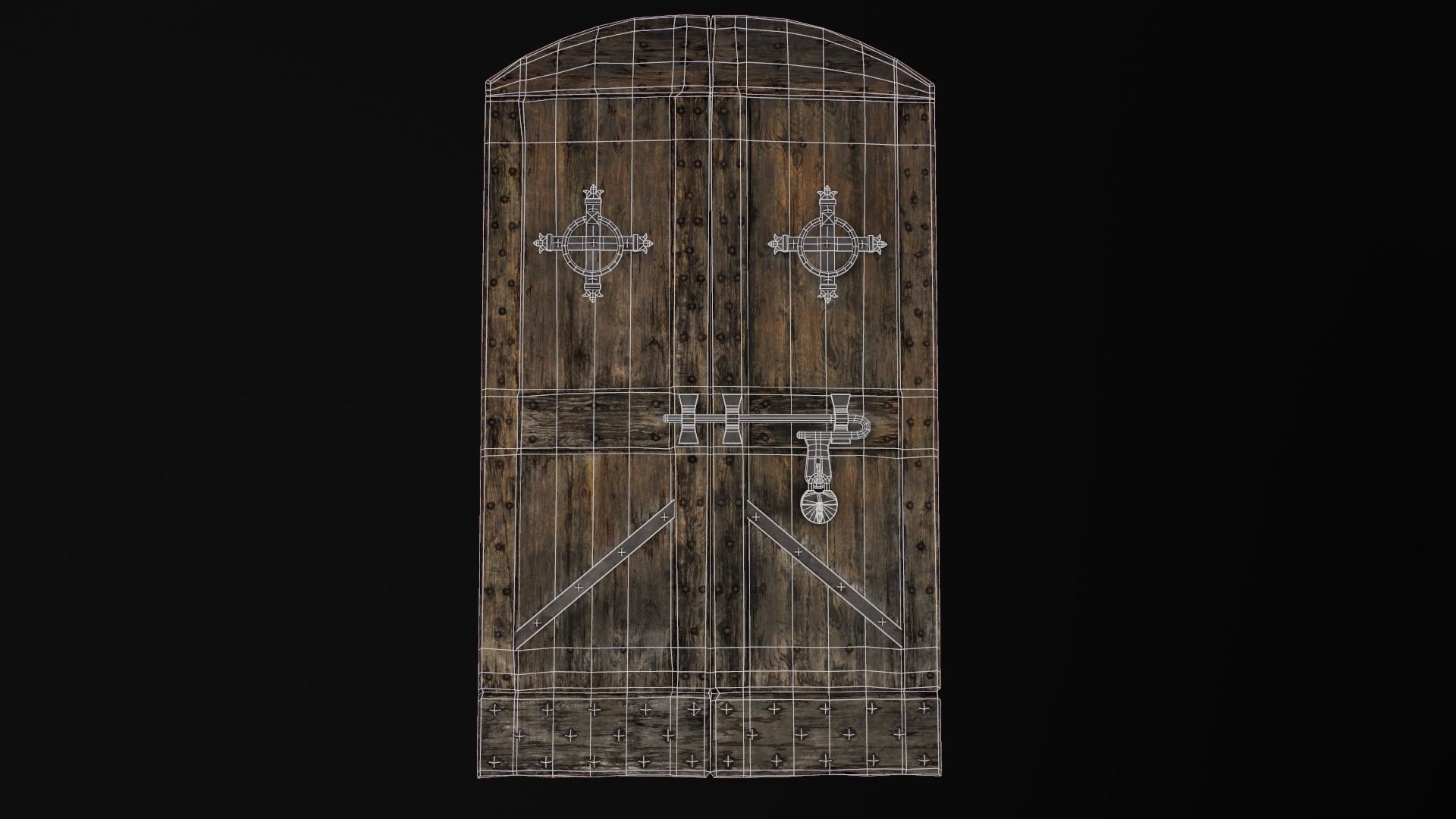 Old Medieval Door Low-poly 3D model_42