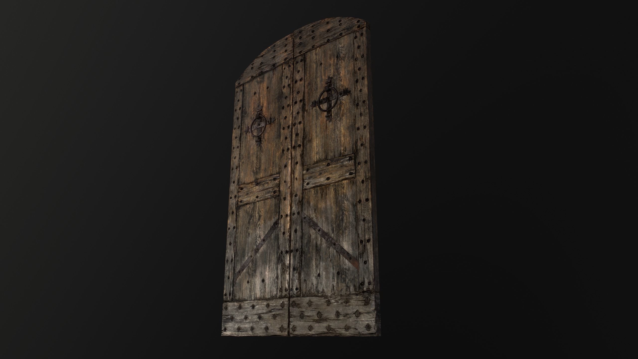 Old Medieval Door Low-poly 3D model_32
