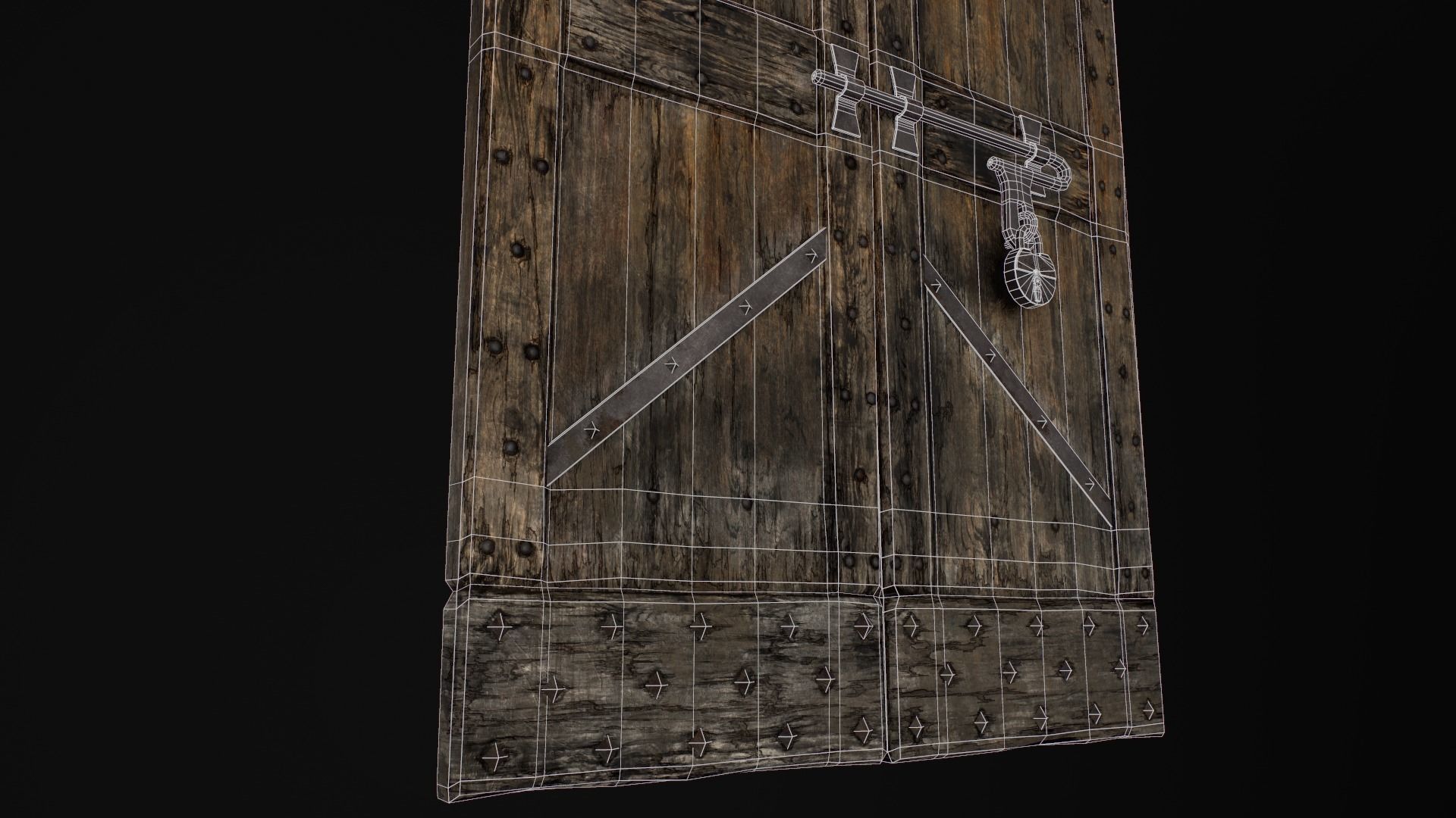 Old Medieval Door Low-poly 3D model_45
