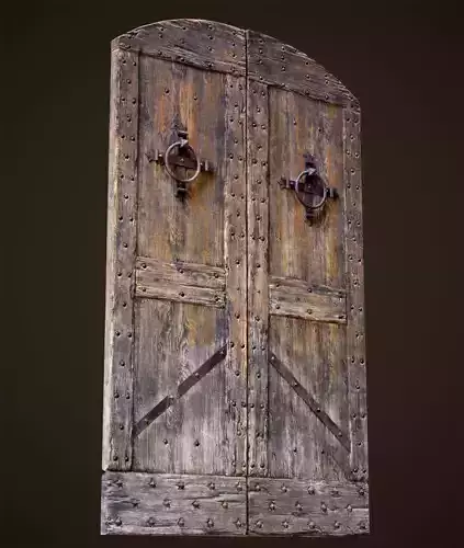 Old Medieval Door Low-poly 3D model
