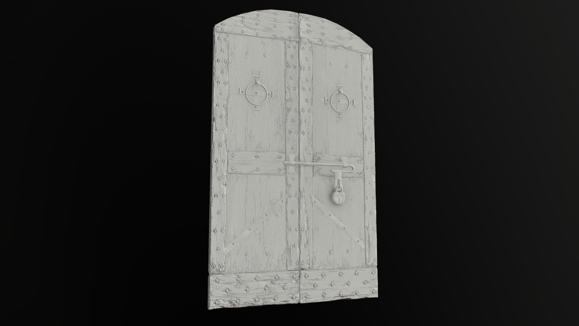 Old Medieval Door Low-poly 3D model_38