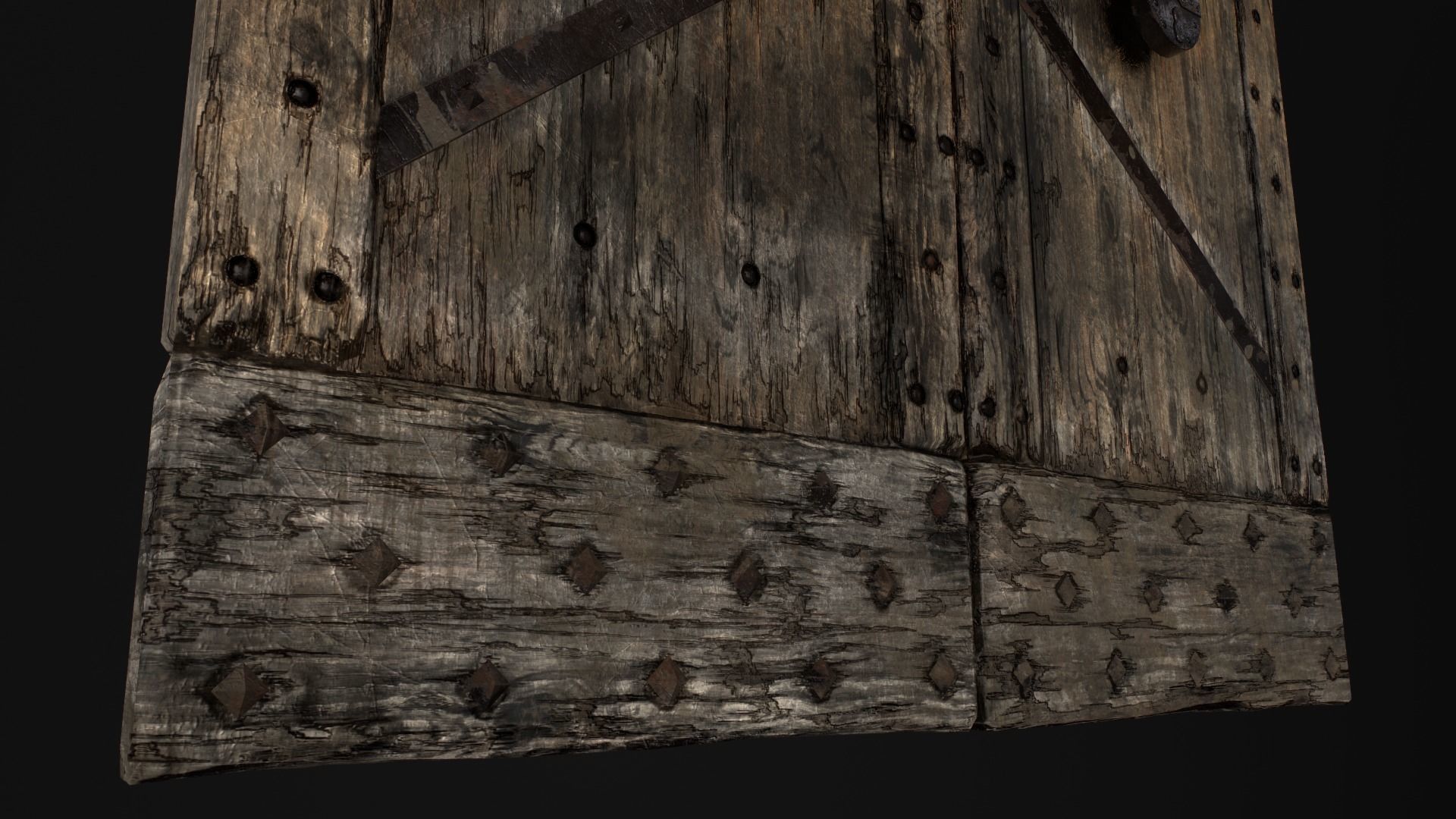 Old Medieval Door Low-poly 3D model_36