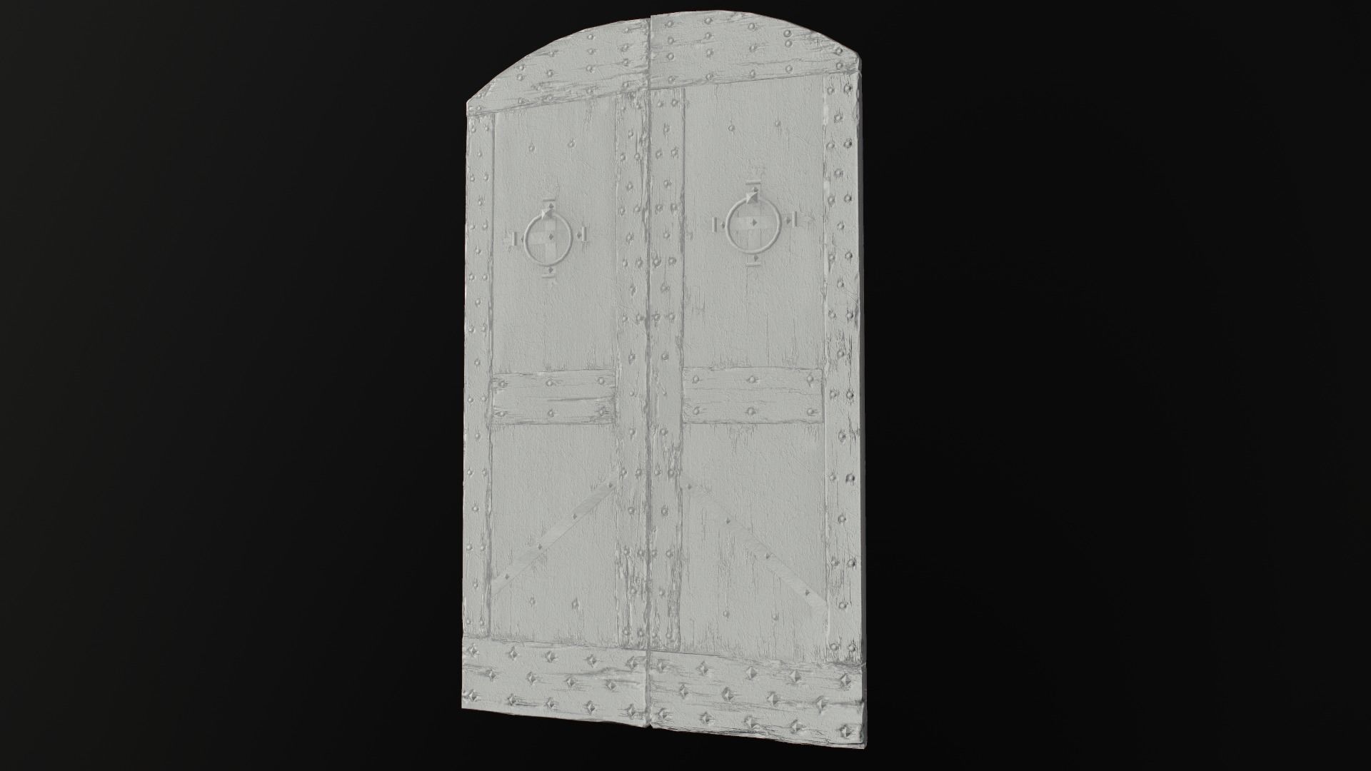 Old Medieval Door Low-poly 3D model_26