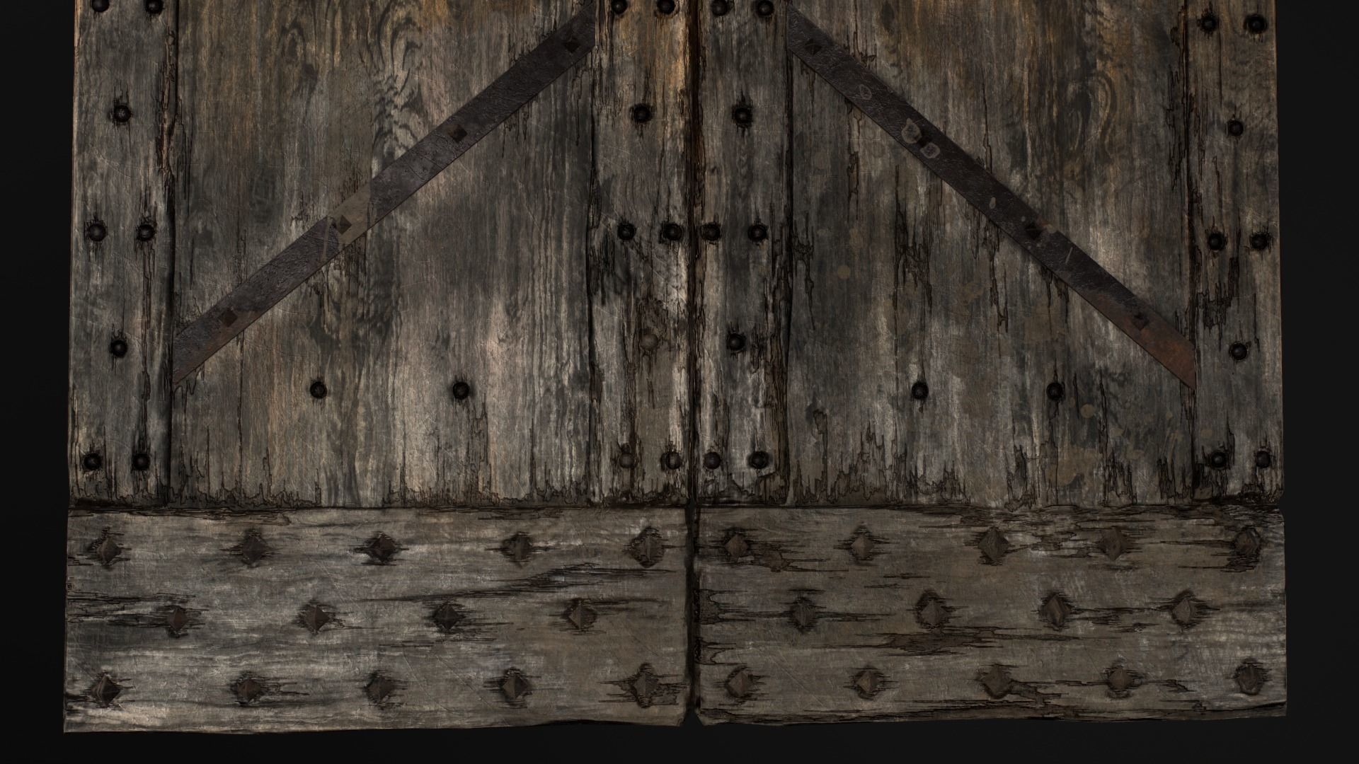 Old Medieval Door Low-poly 3D model_23