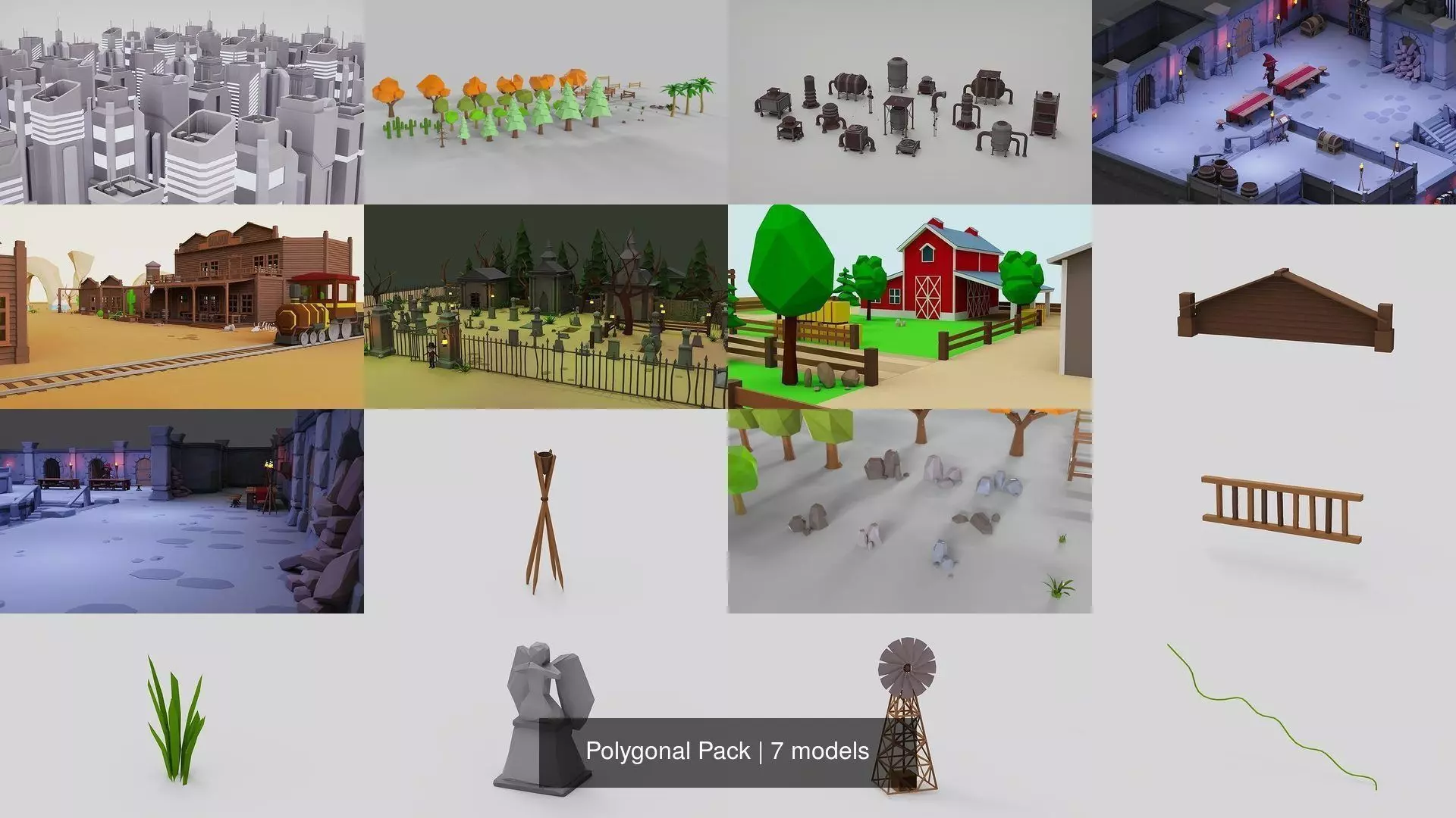 Polygonal Pack 3D Model Collection_0