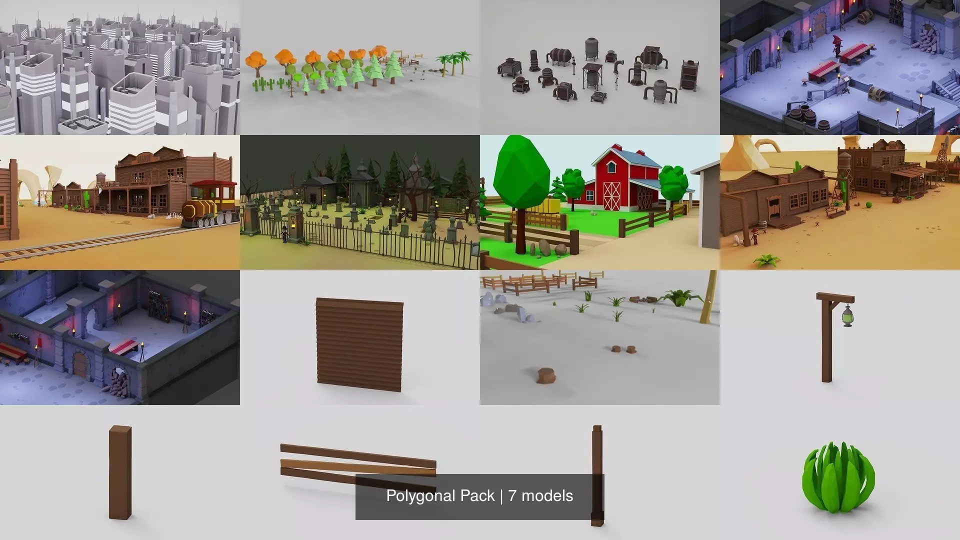 Polygonal Pack 3D Model Collection_1