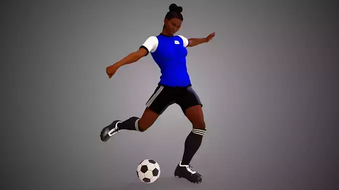 African Football Soccer Player Female 3D model