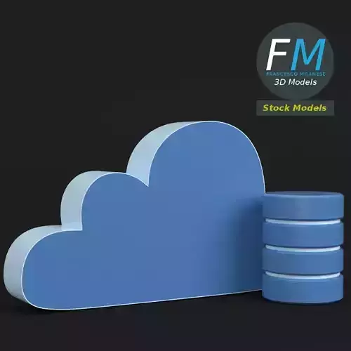 Cloud storage icon 3D model