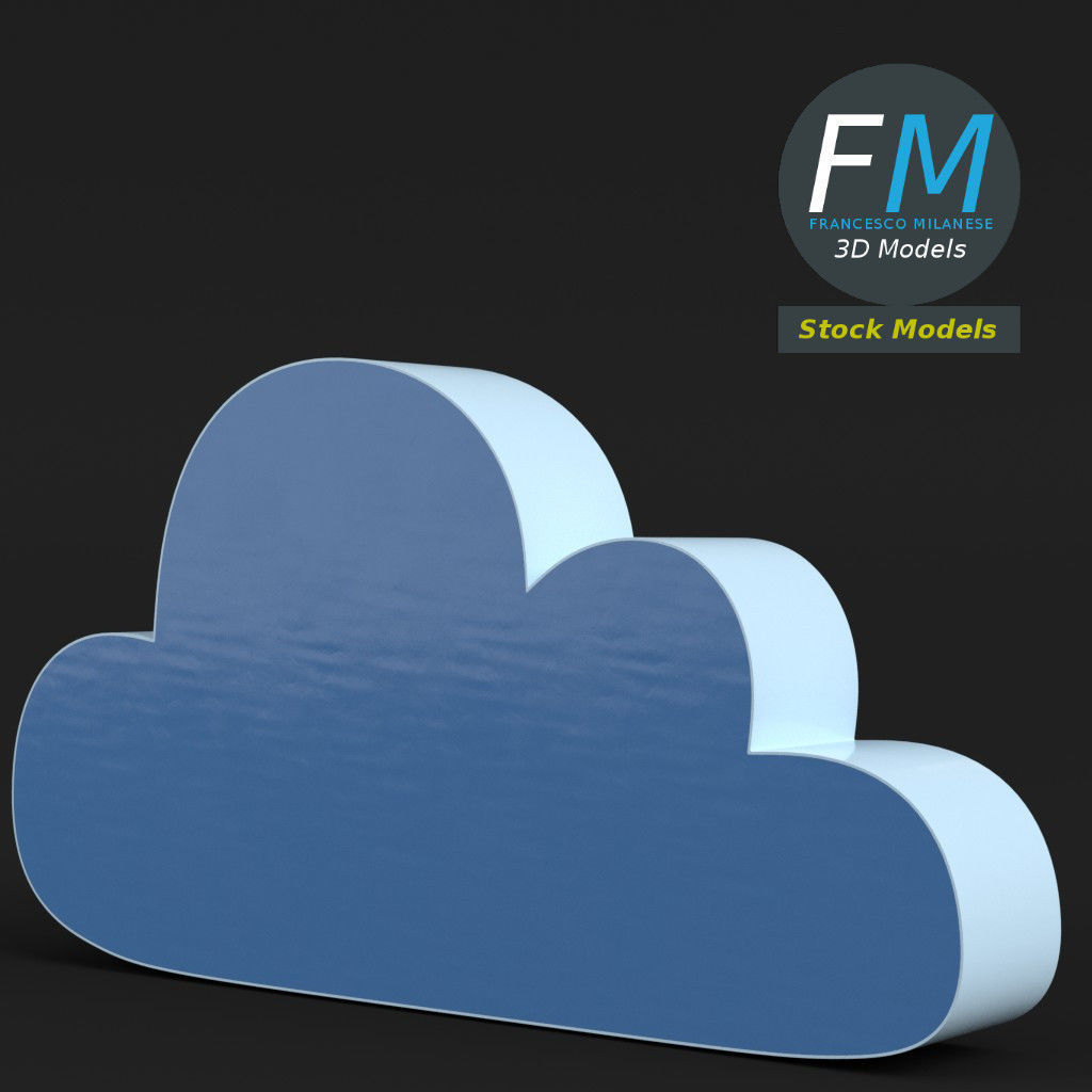 Cloud storage icon 3D model_4
