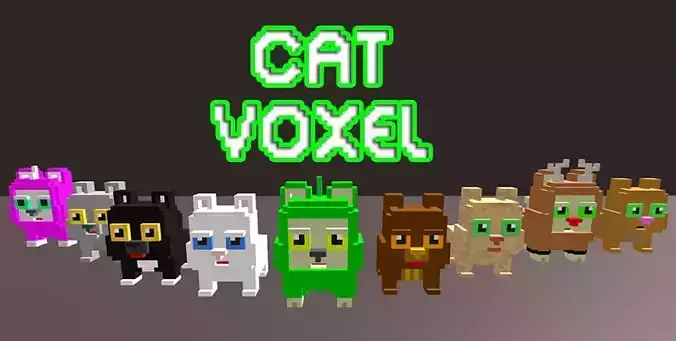 Cat Voxel Free 3D model