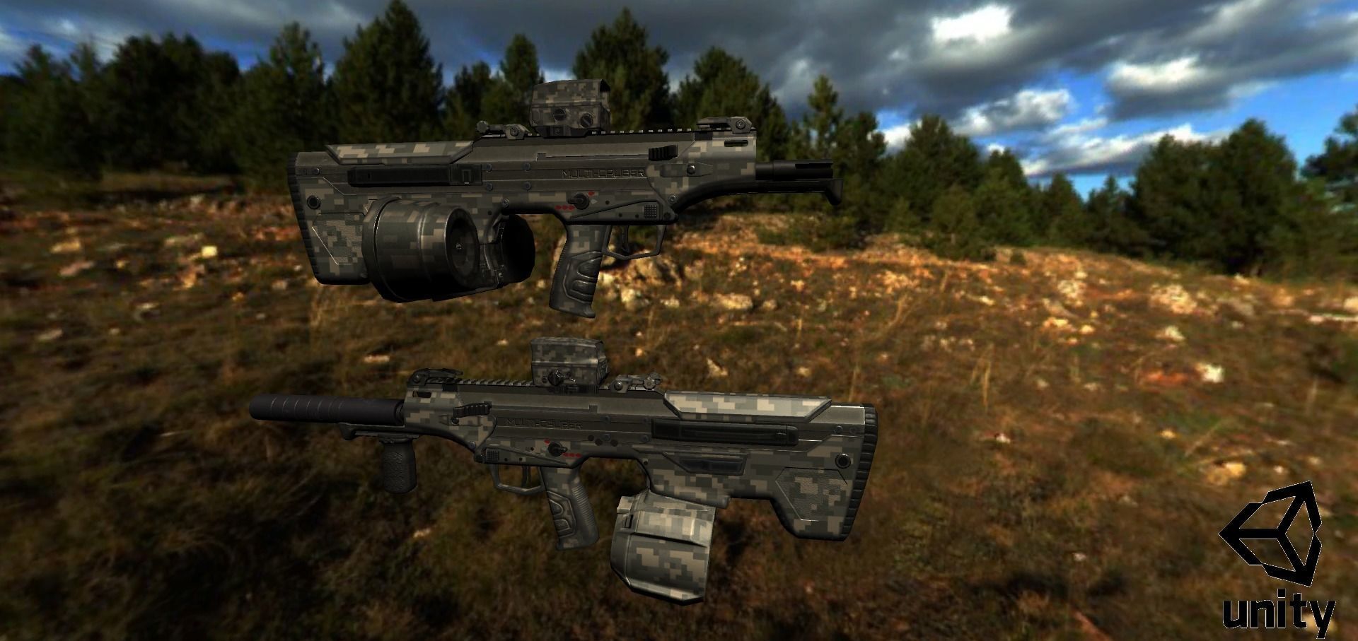 Modular Bullpup Rifle-Carbine Variant Low-poly 3D model_37