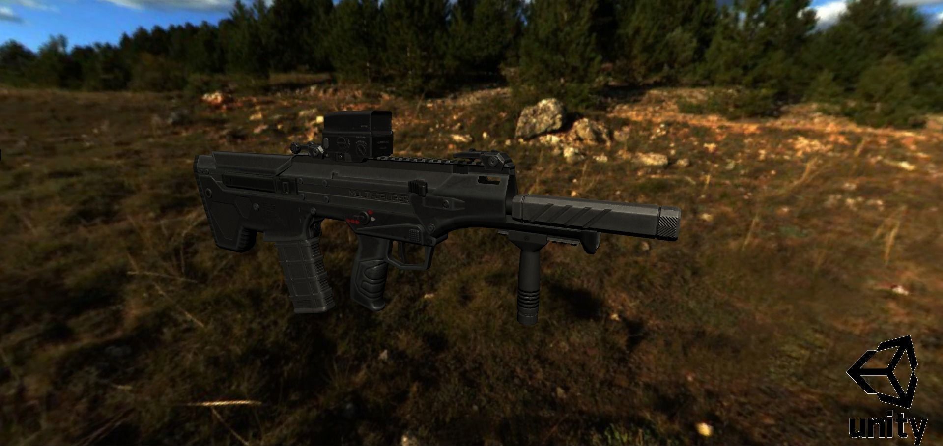Modular Bullpup Rifle-Carbine Variant Low-poly 3D model_32